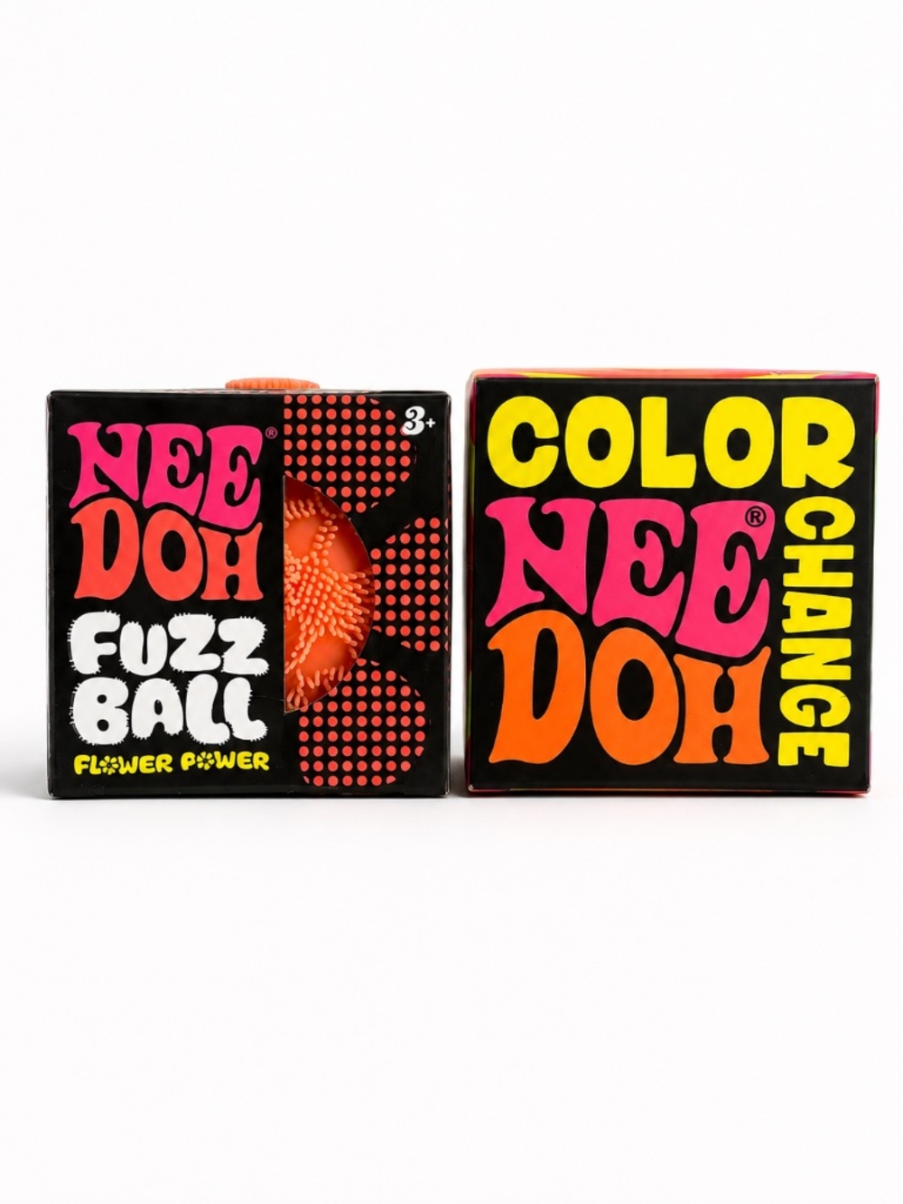 NeeDoh Fuzz Ball Flower Power + Color Changing Pink Authentic Squishy HTF